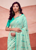 Aqua Green Woven Cotton Silk Saree