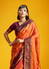 Peel Orange Woven Banarasi Silk Saree