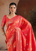 Sunrise Orange Woven Banarasi Silk Saree