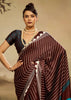 Deep Maroon Printed Satin Silk Saree