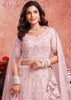 Mist Pink Net Embroidered Bridal Lehenga