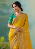 Haldi Yellow Woven Embroidered Banarasi Silk Saree