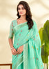 Summer Green Woven Linen Silk Saree