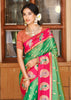Green & Red Woven Banarasi SIlk Saree