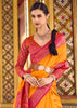 Peel Orange Woven Banarasi Silk Saree