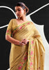 Safari Beige Woven Tissue Silk Saree