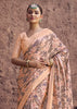 Apricot Pink Digital Printed Silk Saree