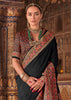 Phantom Black Printed Kashmiri Jamewar Saree