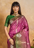 Dahlia Purple Woven Banarasi Silk Saree
