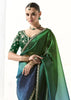 Jungle Green Designer Organza Tissue Silk Saree