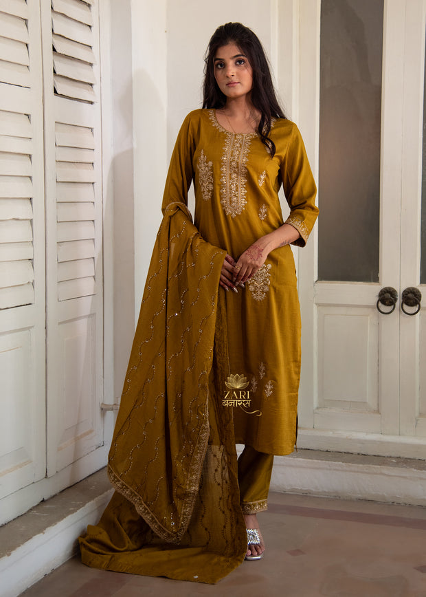 Golden Mustard Detail Suit (10702047805633)