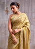 Golden Beige Woven Tissue Silk Saree
