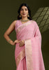 Blossom Pink Woven Soft Silk Saree