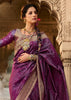 “Exclusive Offer” : Wine Purple Woven Banarasi Silk Saree
