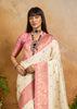 Off White Woven Soft Silk Saree
