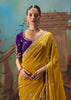 Mustard Yellow Embroidered Designer Saree