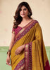 Mustard Yellow kalamkari Printed Cotton Silk Saree