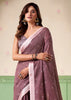 Mauve Purple Woven Linen Silk Saree