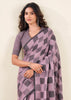 Lilac Purple Woven Linen Silk Saree