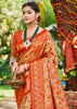 Sunrise Red Dual Tone Woven Banarasi Silk Saree