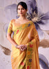 Golden Orange Woven Tissue Silk Saree