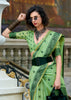Pista Green Woven Tissue Linen Silk Saree