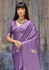Lavender Purple Woven Banarasi Satin Silk Saree