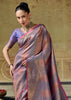 Purple Woven Banarasi Silk Saree