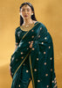 Bottle Green Woven Banarasi Satin Silk Saree