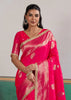 Princess Pink Woven Banarasi Satin Silk Saree