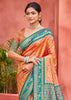 Russet Orange Woven Kanjivaram Silk Saree