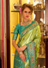 Lime Green Woven Patola Tissue Silk Saree