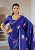 Royal Blue Banarasi Satin Silk Saree
