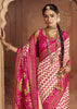 Magenta Pink Printed Patola Silk Saree