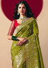 Henna Green Woven Banarasi Silk Saree