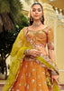 Saffron Orange Embroidered Stitched Designer Lehenga