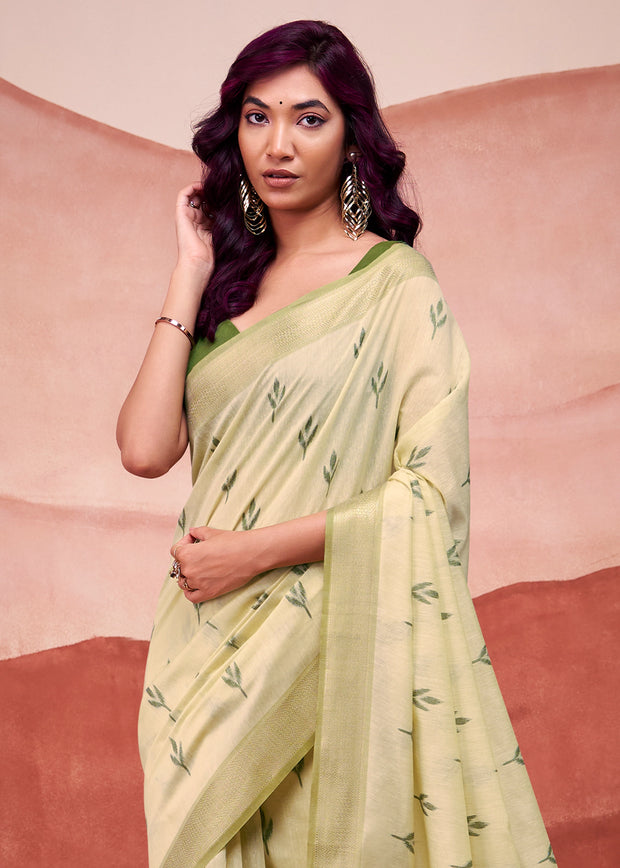 Delight Yellow Woven Cotton Silk Saree