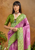 Purple Woven Cotton Silk Saree