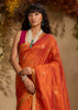 Jaffa Orange Woven Cotton Silk Saree