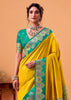 Vibrant Yellow Banarasi Satin Silk Saree