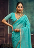 Angel Blue Woven Cotton Silk Saree