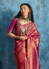 Fuchsia Purple Banarasi Silk Saree
