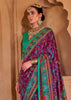 Sparkling Purple Printed Kashmiri Jamewar Saree