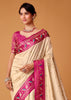 Off White Woven Banarasi Silk Saree
