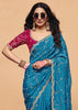 Heritage Blue Embroidered Designer Tissue Saree