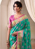 Teal Green Woven Patola Silk Saree