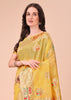 Blazing Yellow Woven Linen Cotton Silk Saree