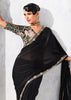 Black Embroidered Designer Silk Saree