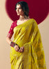 Blazing Yellow Woven Banarasi Silk Saree