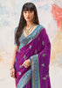 Sparkling Purple Woven Kanjivaram Silk Saree